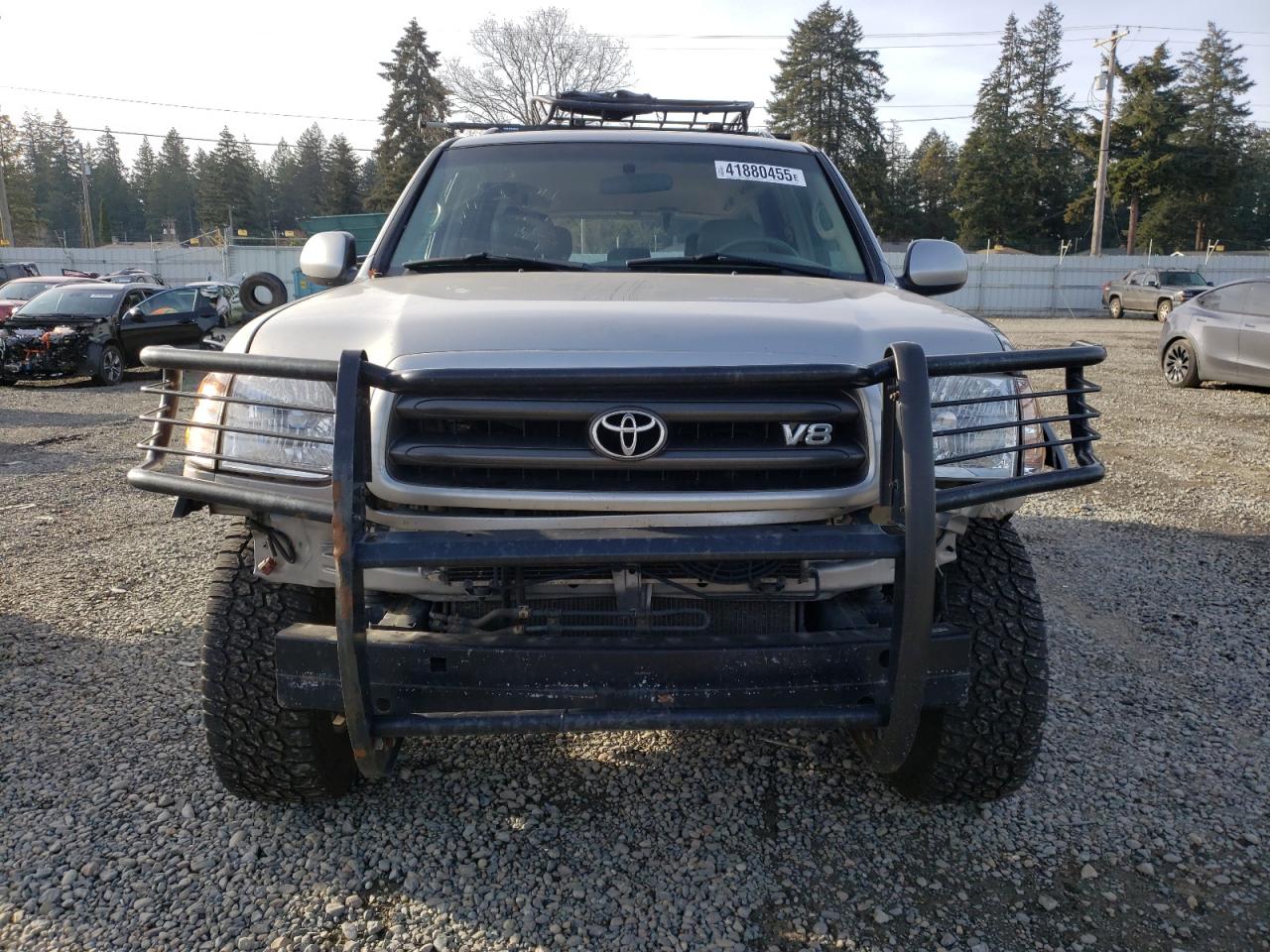 2001 Toyota Sequoia VIN 5TDBT44A91S019980 Copart auction photo, front end / rear end damage thumbnail 5
