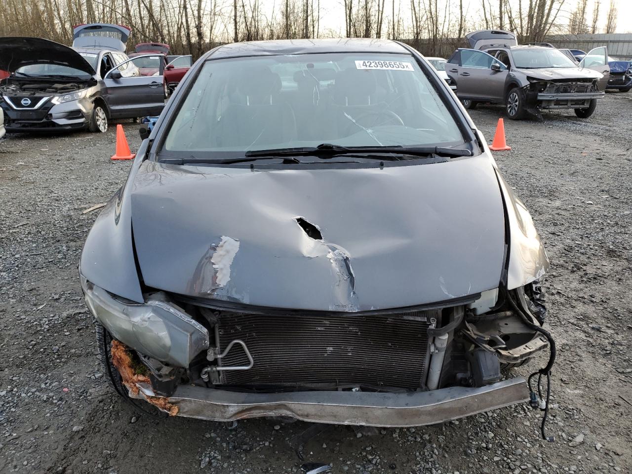 2011 Honda Civic VIN 2HGFA1F31BH528001 Copart auction photo, front end / top/roof damage thumbnail 5