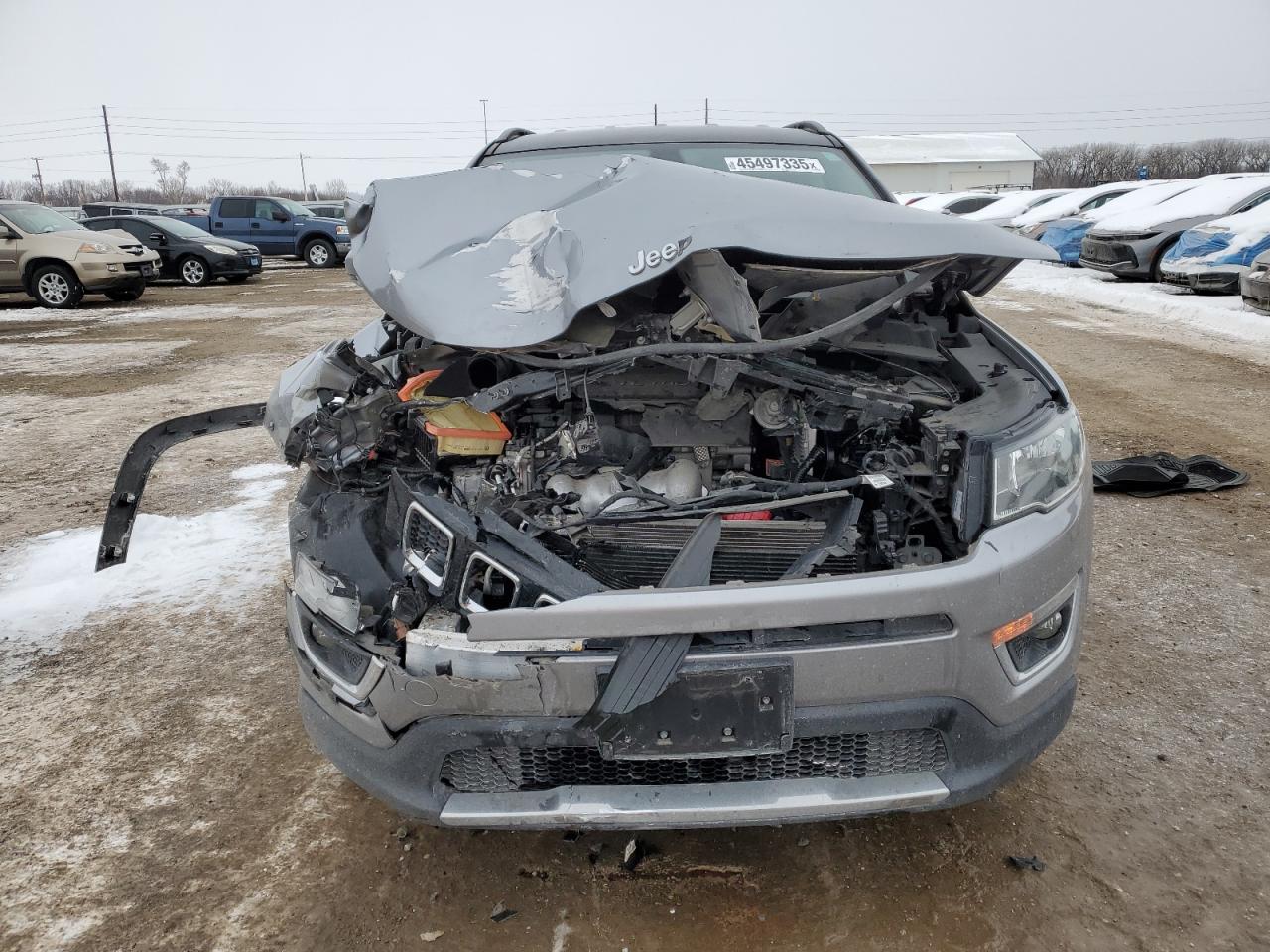 2019 Jeep Compass VIN 3C4NJDCB4KT656912 Copart auction photo, front end / mechanical damage thumbnail 5