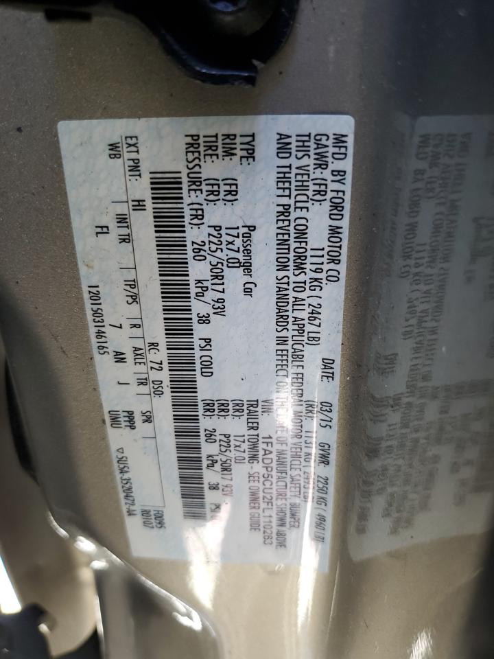 2015 Ford C-MAX VIN 1FADP5CU2FL110263 Copart auction photo, front end / side damage thumbnail 13