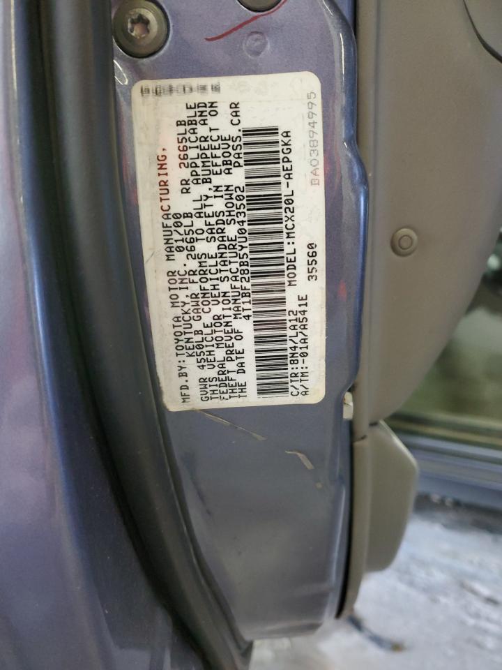 2000 Toyota Avalon VIN 4T1BF28B5YU043502 Copart auction photo, all over damage thumbnail 14