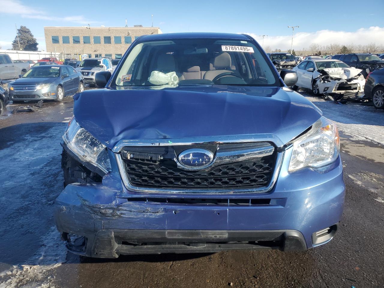 2015 Subaru Forester VIN JF2SJAACXFH830307 Copart auction photo, front end / side damage thumbnail 5