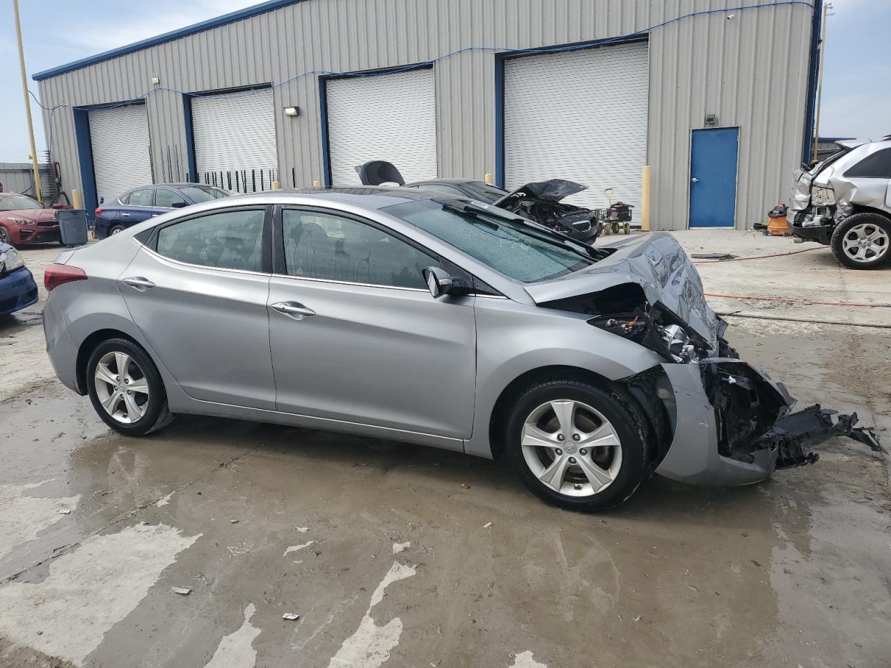 2016 Hyundai Elantra VIN KMHDH4AE0GU505725 Copart auction photo, front end / side damage thumbnail 4