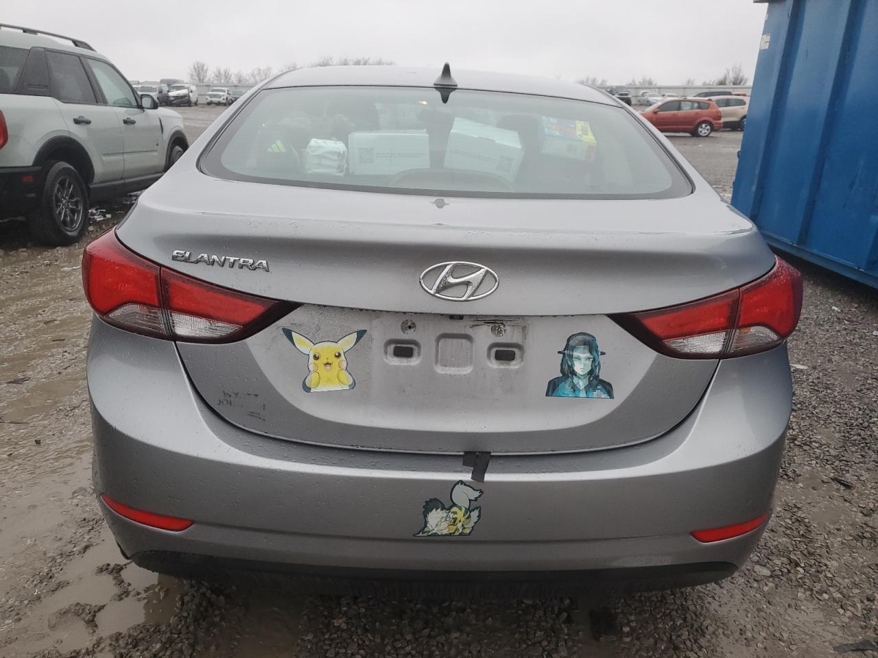 2015 Hyundai Elantra VIN KMHDH4AE6FU452656 Copart auction photo, all over damage thumbnail 6