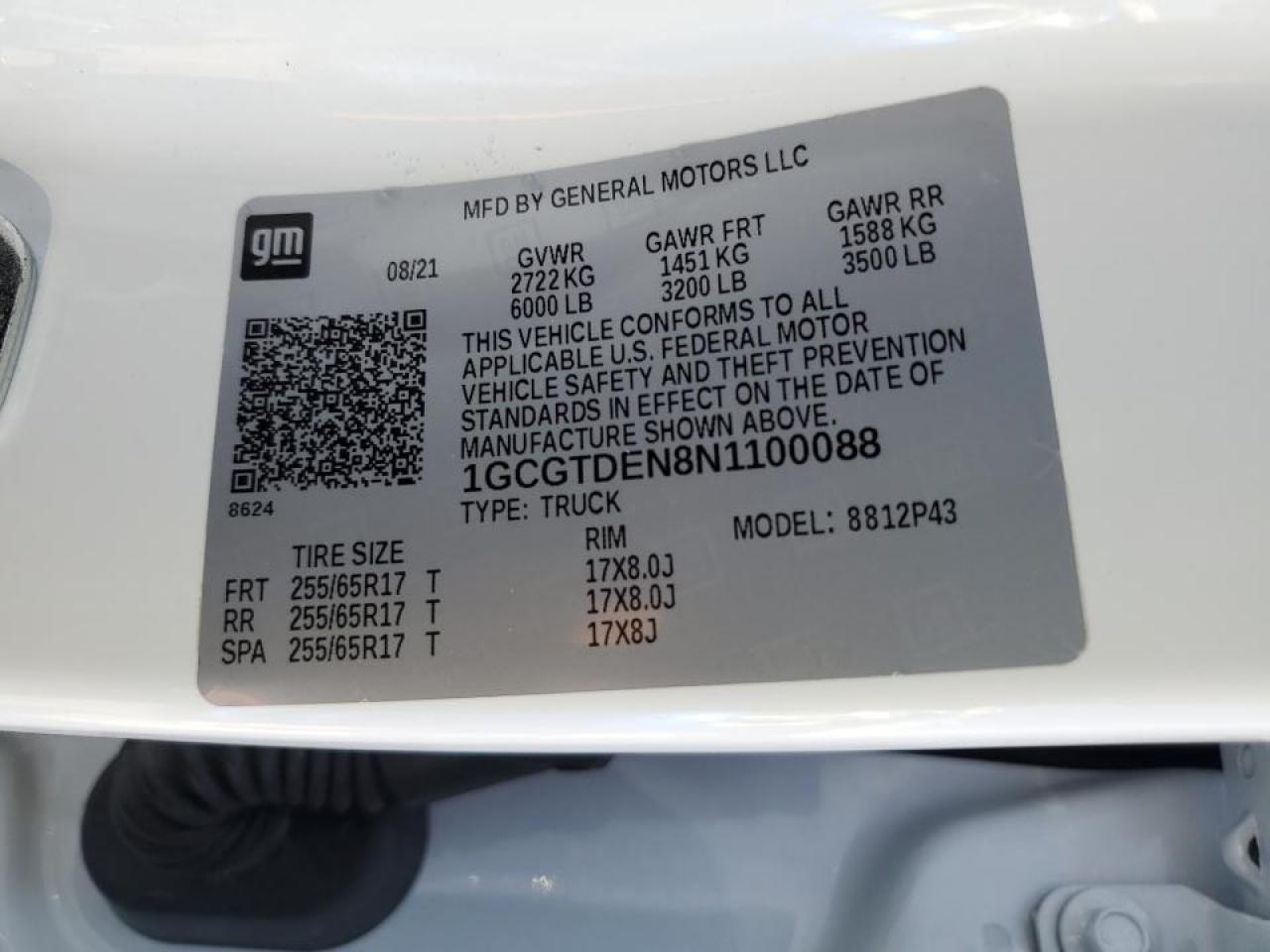 2022 Chevrolet Colorado VIN 1GCGTDEN8N1100088 Copart auction photo, rear end damage thumbnail 14