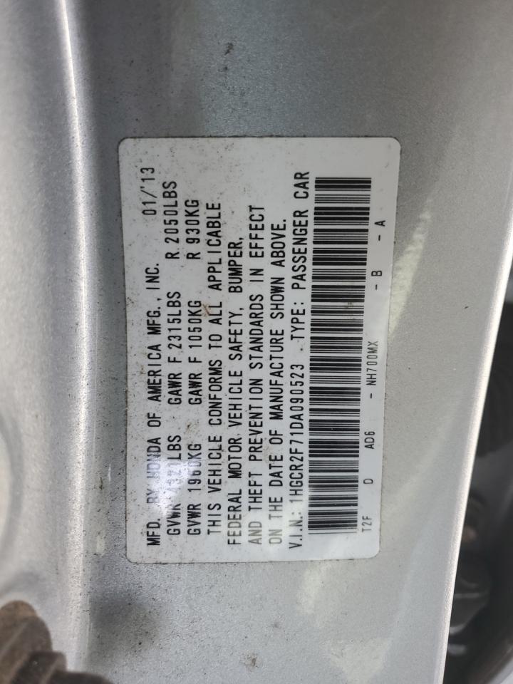2013 Honda Accord VIN 1HGCR2F71DA090523 Copart auction photo, front end / rear end damage thumbnail 15