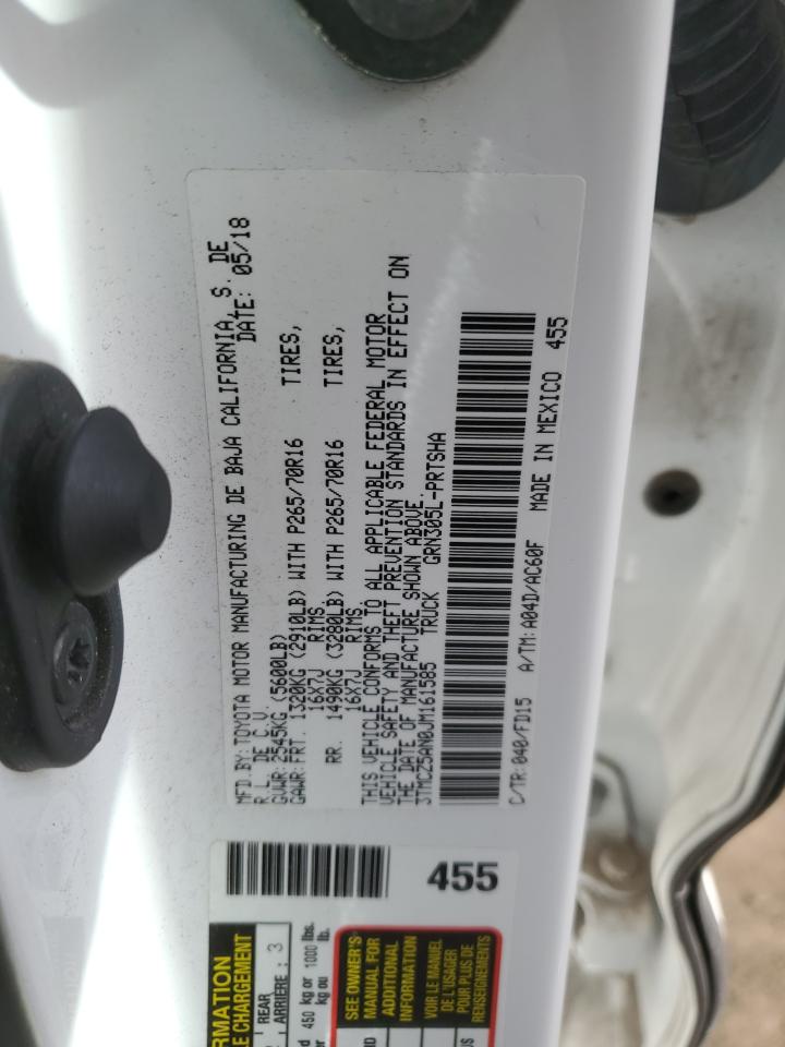 2018 Toyota Tacoma VIN 3TMCZ5AN0JM161585 Copart auction photo, front end damage thumbnail 12