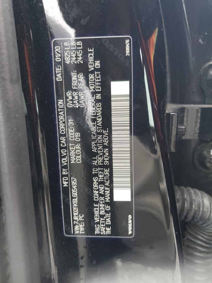 2020 Volvo S60 VIN 7JR102FK6LG054957 Copart auction photo, side damage thumbnail 12