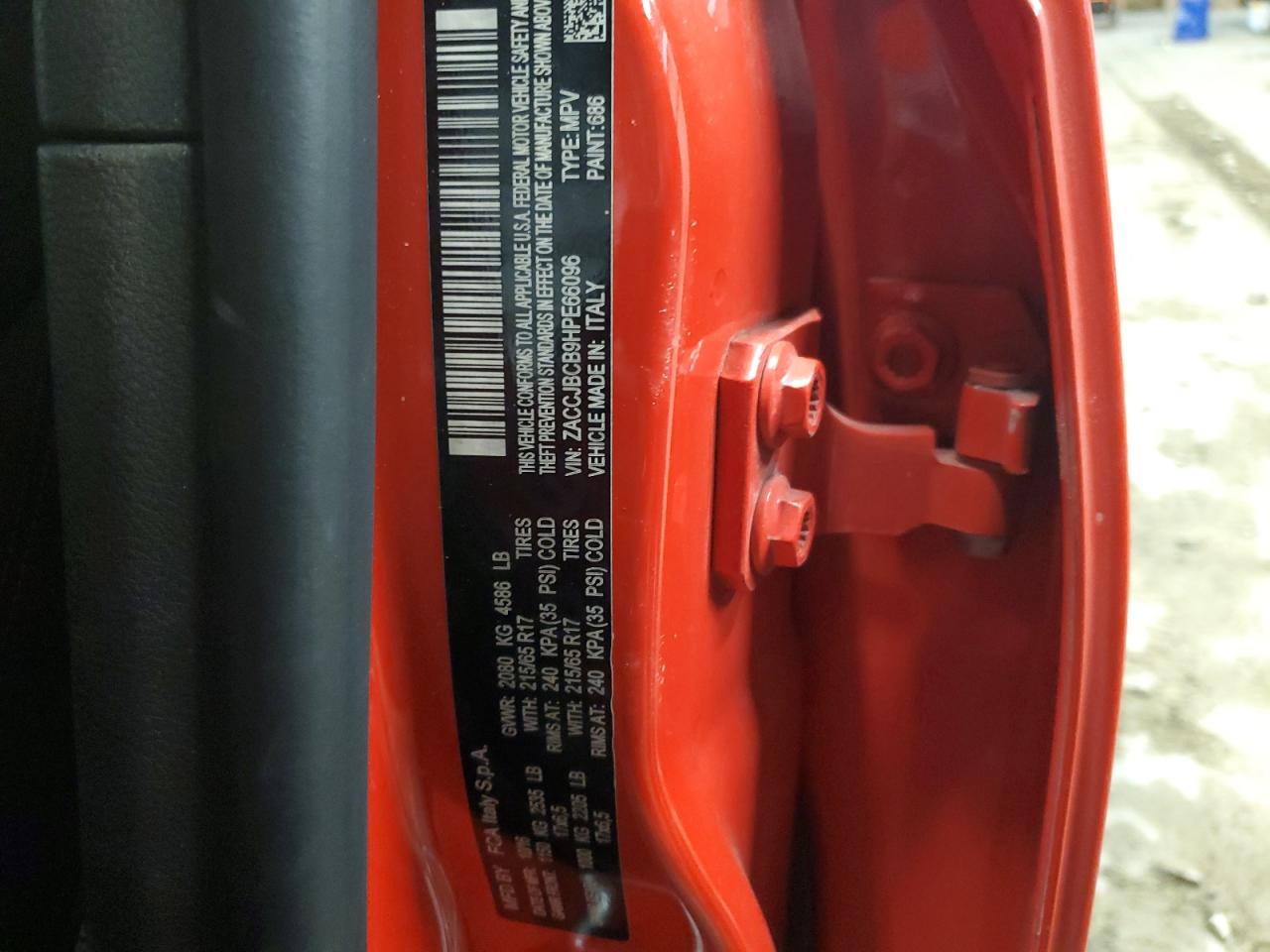 2017 Jeep Renegade VIN ZACCJBCB9HPE66096 Copart auction photo, rear end damage thumbnail 13