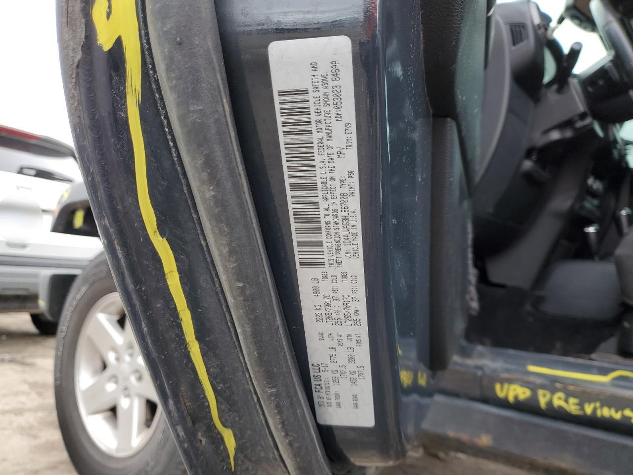 2017 Jeep Wrangler VIN 1C4AJWAG3HL667008 Copart auction photo, front end / rear end damage thumbnail 13