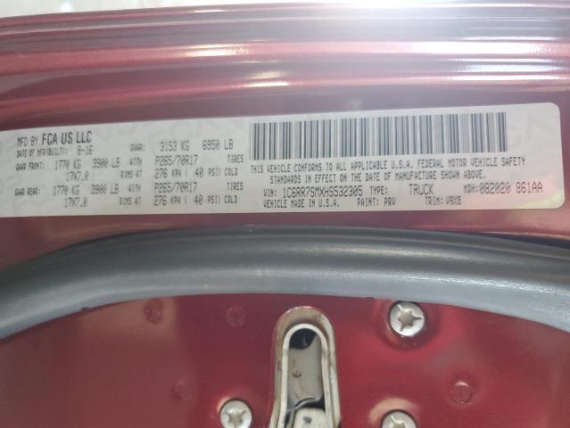 2017 RAM 1500 VIN 1C6RR7SMXHS532305 Copart auction photo, normal wear damage thumbnail 12