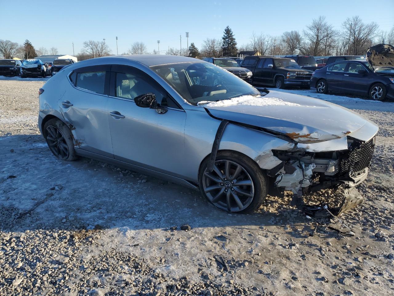 2019 Mazda 3 VIN JM1BPALM4K1105694 Copart auction photo, front end / side damage thumbnail 4
