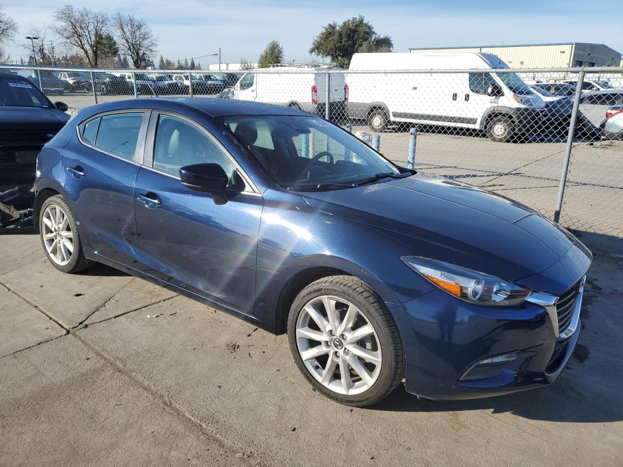 2017 Mazda 3 VIN 3MZBN1L79HM149635 Copart auction photo, rear end / side damage thumbnail 4