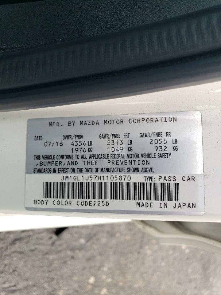 2017 Mazda 6 VIN JM1GL1U57H1105870 Copart auction photo, all over damage thumbnail 12