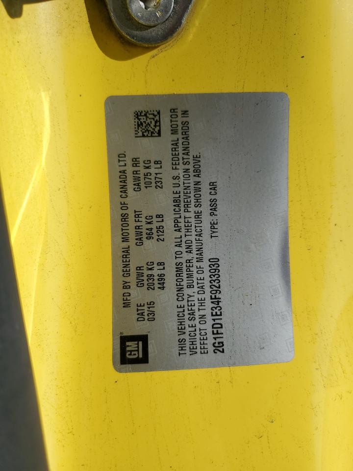 2015 Chevrolet Camaro VIN 2G1FD1E34F9233930 Copart auction photo, rear end damage thumbnail 13