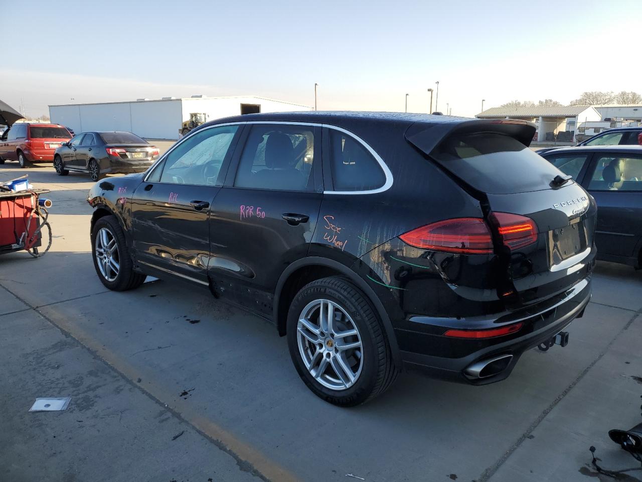 2016 Porsche Cayenne VIN WP1AA2A28GKA36433 Copart auction photo, front end / side damage thumbnail 2