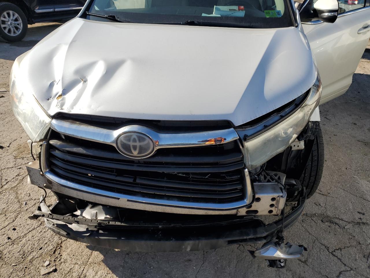 2014 Toyota Highlander VIN 5TDDKRFH4ES050594 Copart auction photo, all over damage thumbnail 12