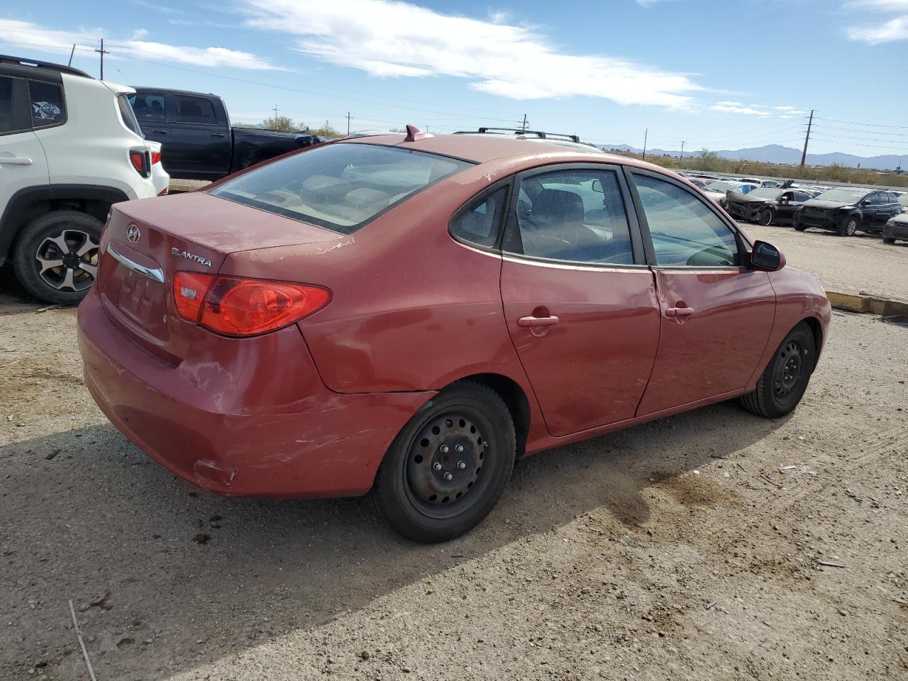 2010 Hyundai Elantra VIN KMHDU4AD9AU884475 Copart auction photo, side / rear end damage thumbnail 3