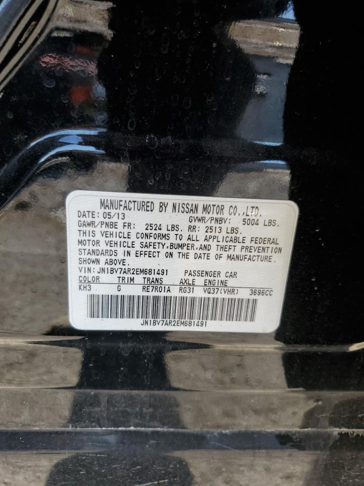 2014 Infiniti Q50 VIN JN1BV7AR2EM681491 Copart auction photo, undercarriage / front end damage thumbnail 12