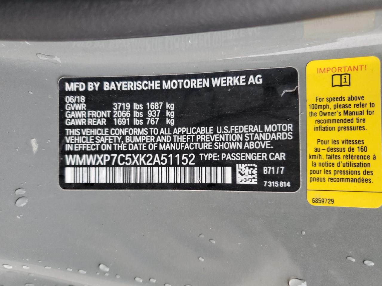 2019 MINI Cooper VIN WMWXP7C5XK2A51152 Copart auction photo, undercarriage / front end damage thumbnail 14
