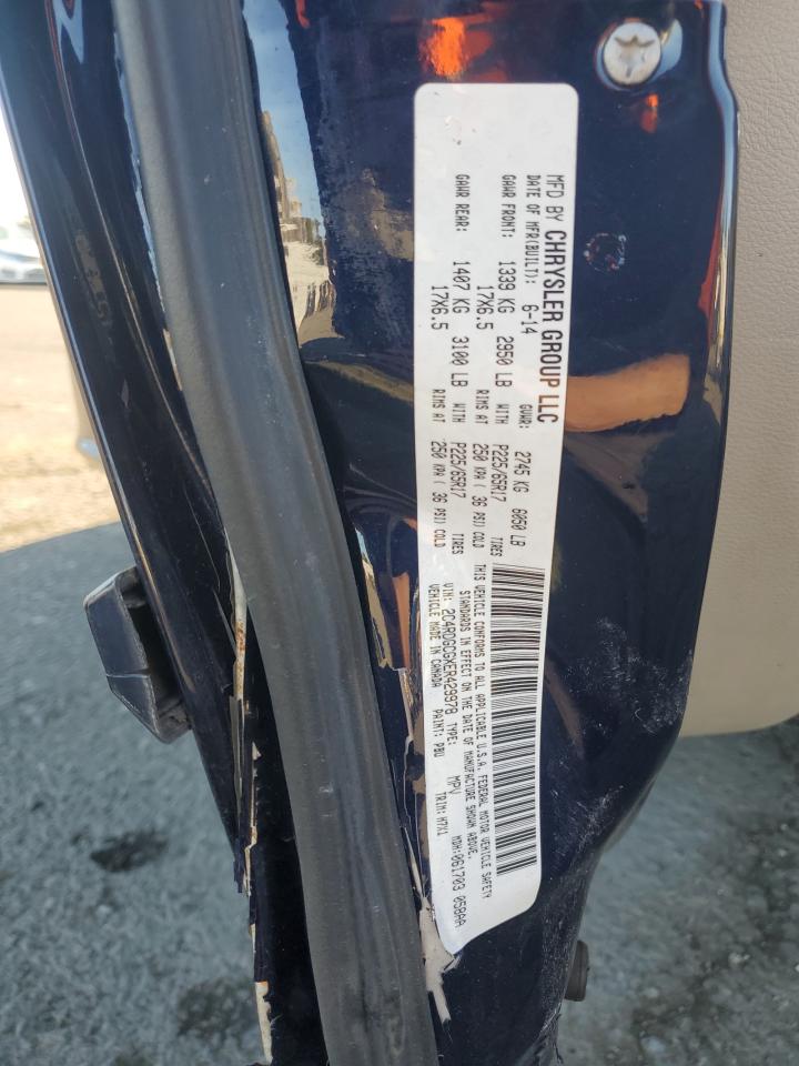 2014 Dodge Caravan VIN 2C4RDGCGXER429978 Copart auction photo, side damage thumbnail 15