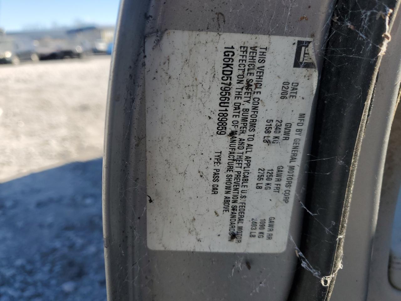 2006 Cadillac DTS VIN 1G6KD57956U189859 Copart auction photo, rear end damage thumbnail 14
