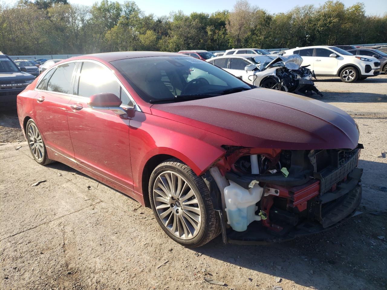 2014 Lincoln MKZ VIN 3LN6L2G94ER803902 Copart auction photo, front end / side damage thumbnail 4