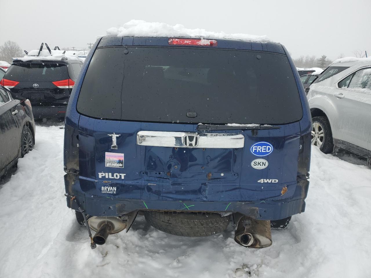 2015 Honda Pilot VIN 5FNYF4H45FB016818 Copart auction photo, front end / rear end damage thumbnail 6