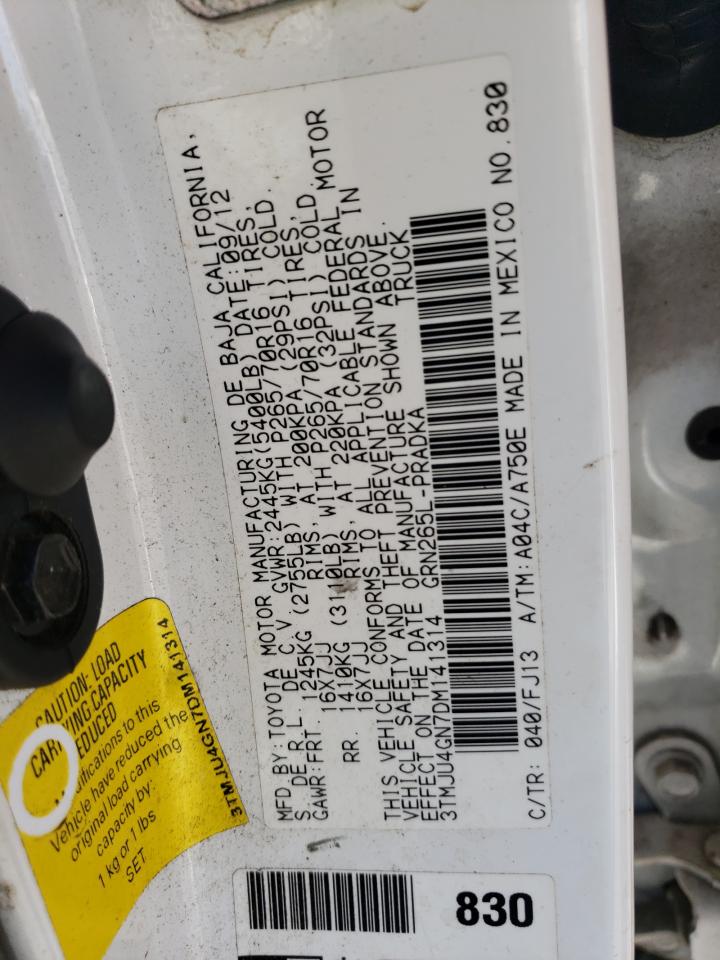 2013 Toyota Tacoma VIN 3TMJU4GN7DM141314 Copart auction photo, minor dent/scratches damage thumbnail 14