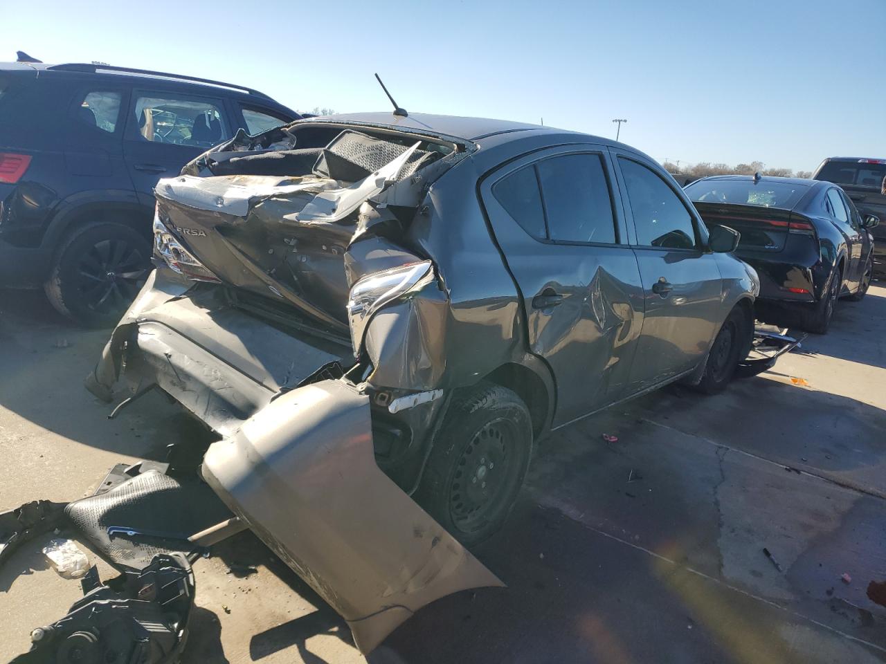 2017 Nissan Versa VIN 3N1CN7AP8HL849734 Copart auction photo, rear end / front end damage thumbnail 3