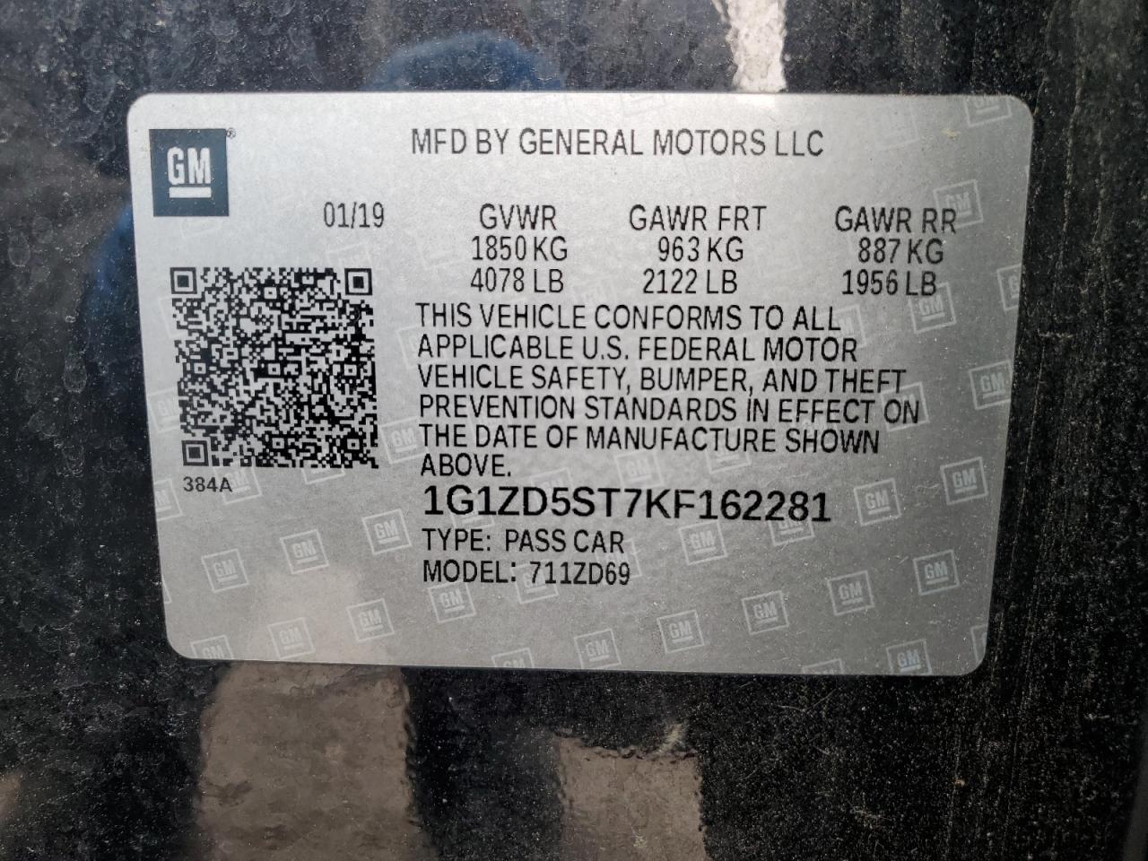 2019 Chevrolet Malibu VIN 1G1ZD5ST7KF162281 Copart auction photo, front end damage thumbnail 14