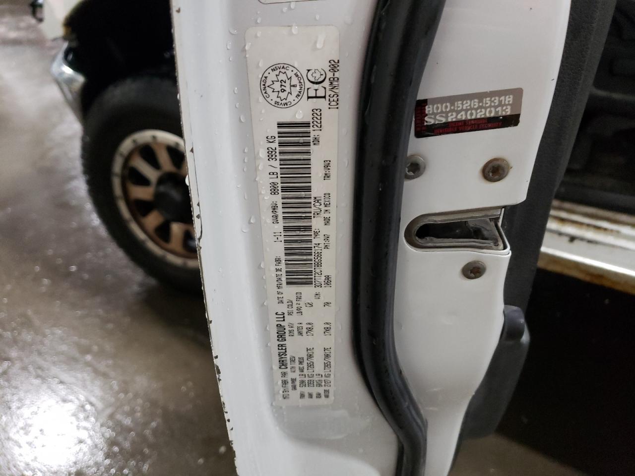 2011 Dodge RAM VIN 3D7TT2CT8BG566174 Copart auction photo, front end / side damage thumbnail 12