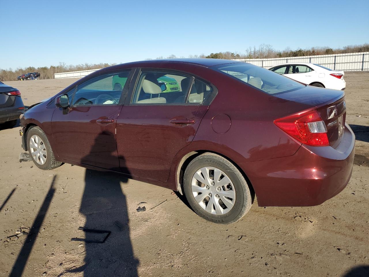 2012 Honda Civic VIN 19XFB2F56CE102210 Copart auction photo, front end damage thumbnail 2