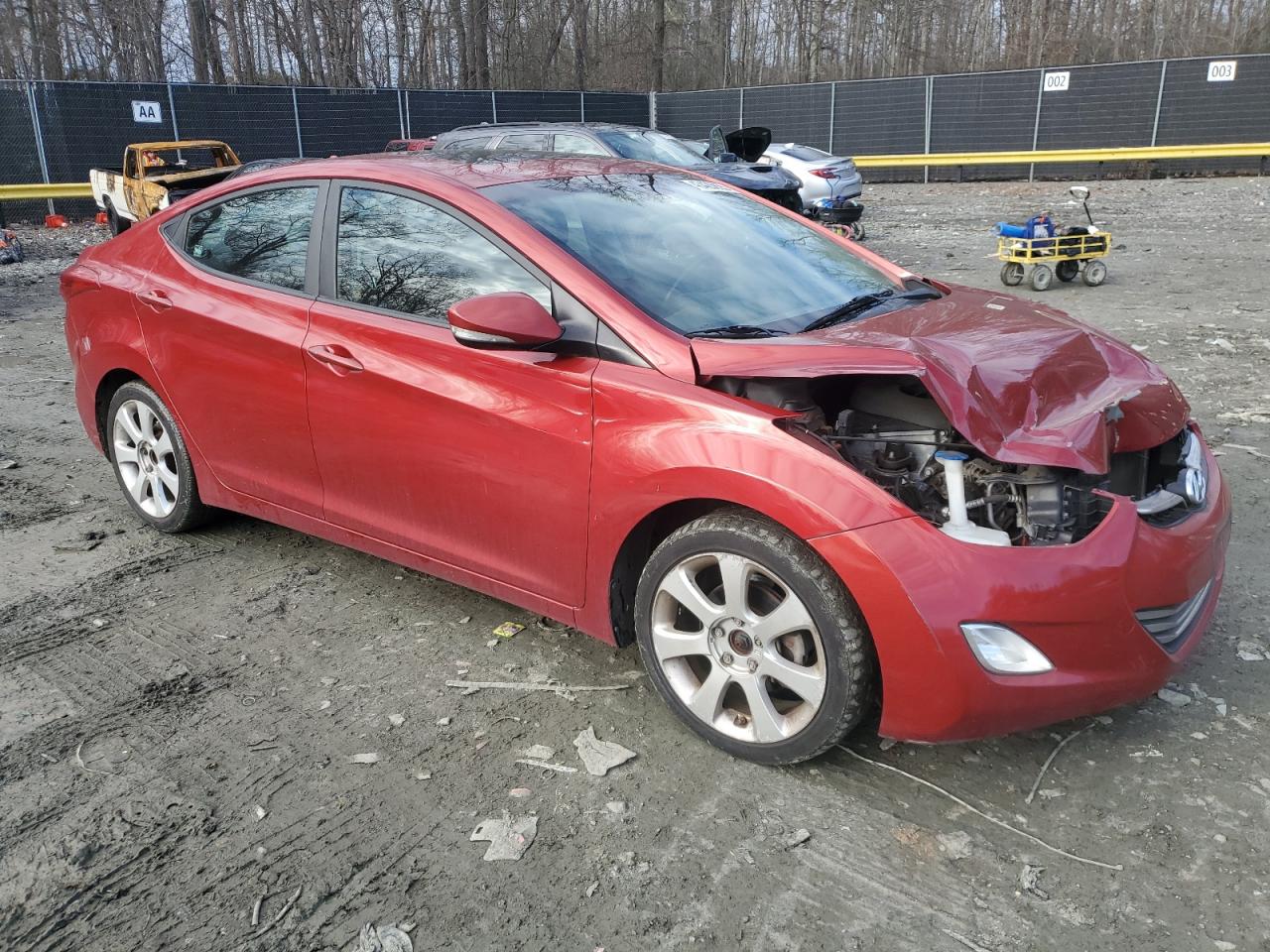 2013 Hyundai Elantra VIN KMHDH4AE9DU737574 Copart auction photo, front end damage thumbnail 4