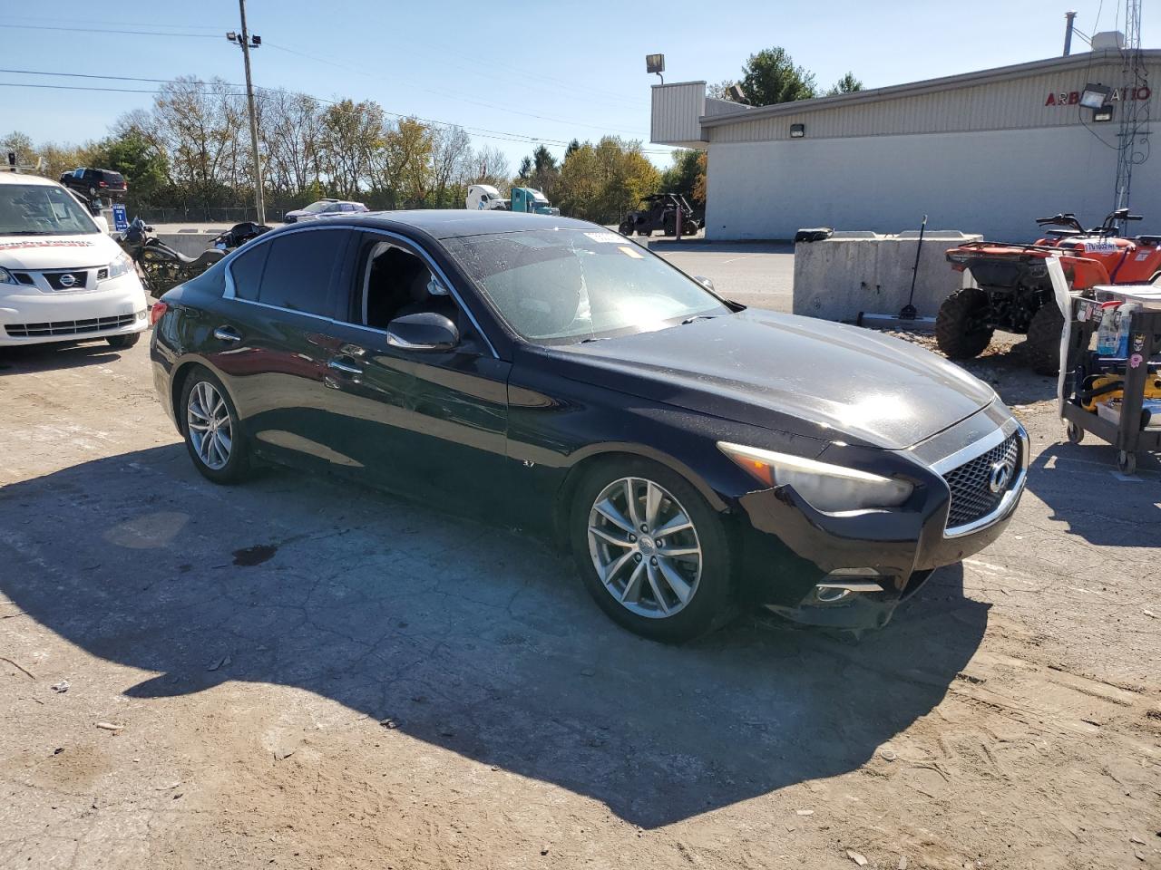 2014 Infiniti Q50 VIN JN1BV7AR2EM681491 Copart auction photo, undercarriage / front end damage thumbnail 4