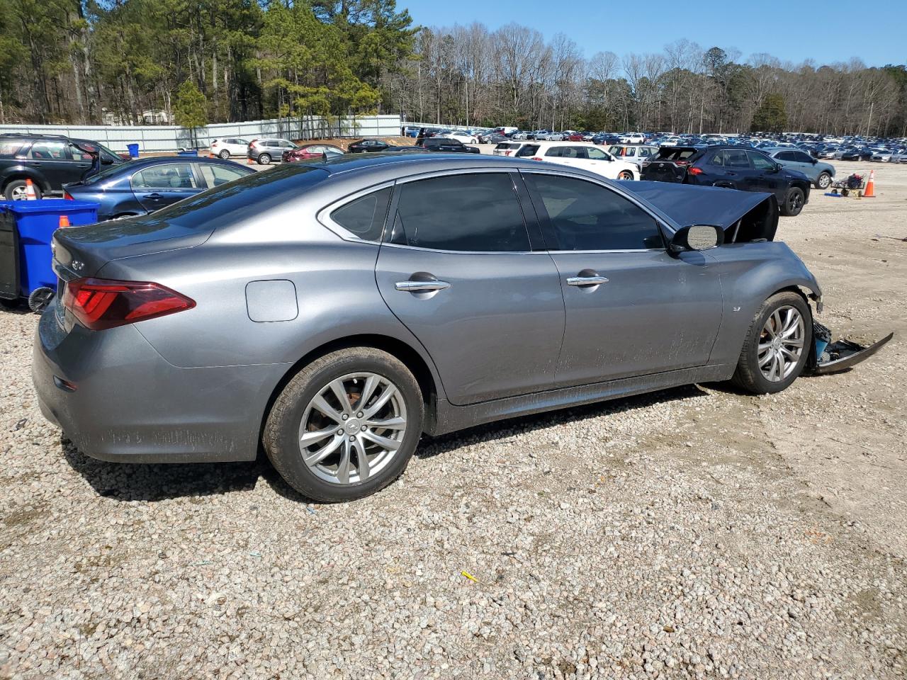 2019 Infiniti Q70 VIN JN1BY1AP1KM505241 Copart auction photo, front end damage thumbnail 3