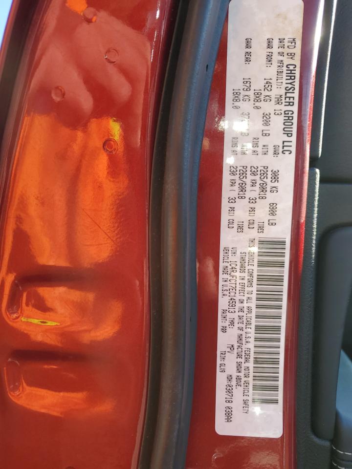 2014 Jeep Grand Cherokee VIN 1C4RJFCT7EC145913 Copart auction photo, side damage thumbnail 13