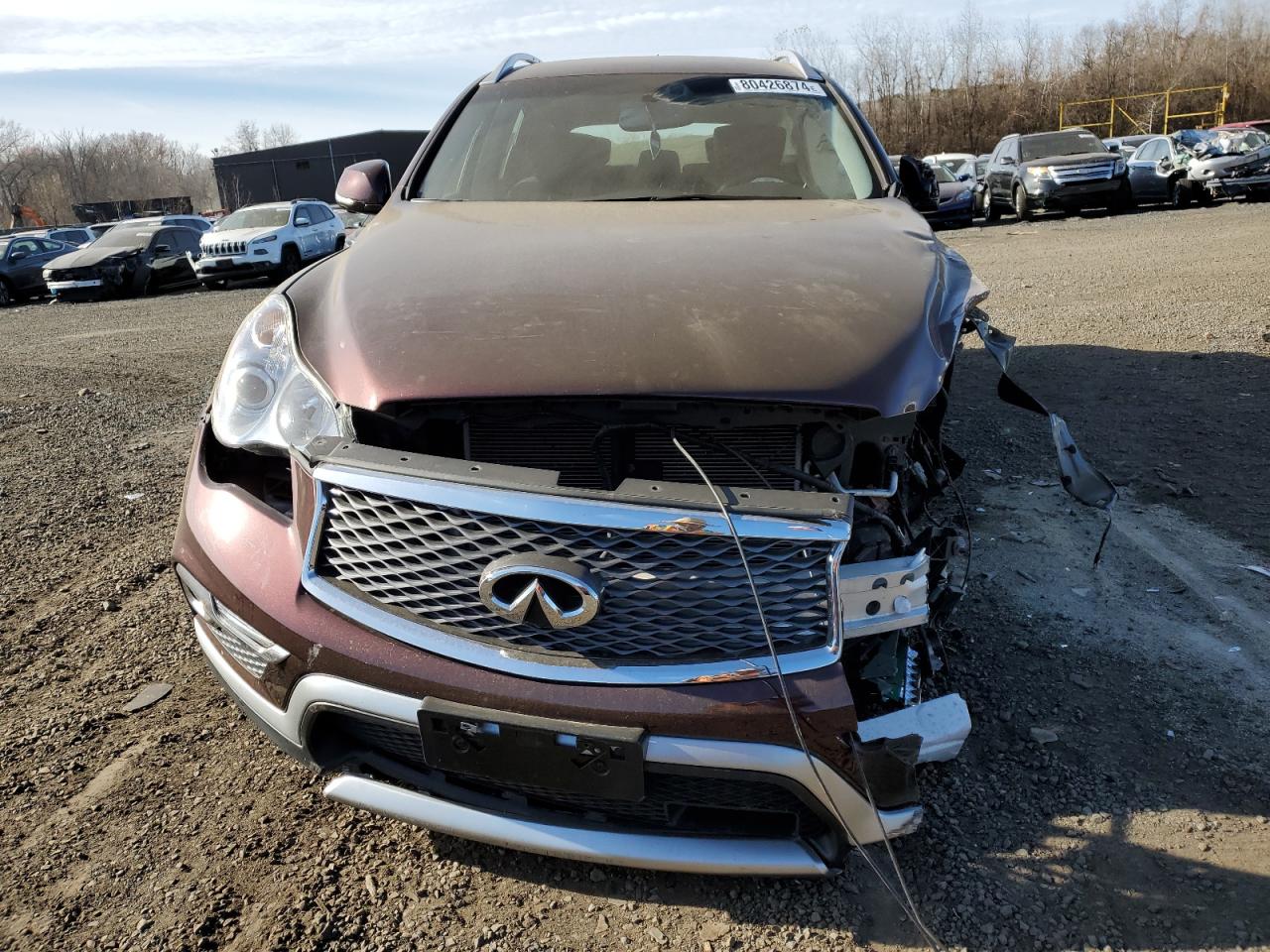 2017 Infiniti QX50 VIN JN1BJ0RR4HM408323 Copart auction photo, front end / side damage thumbnail 5