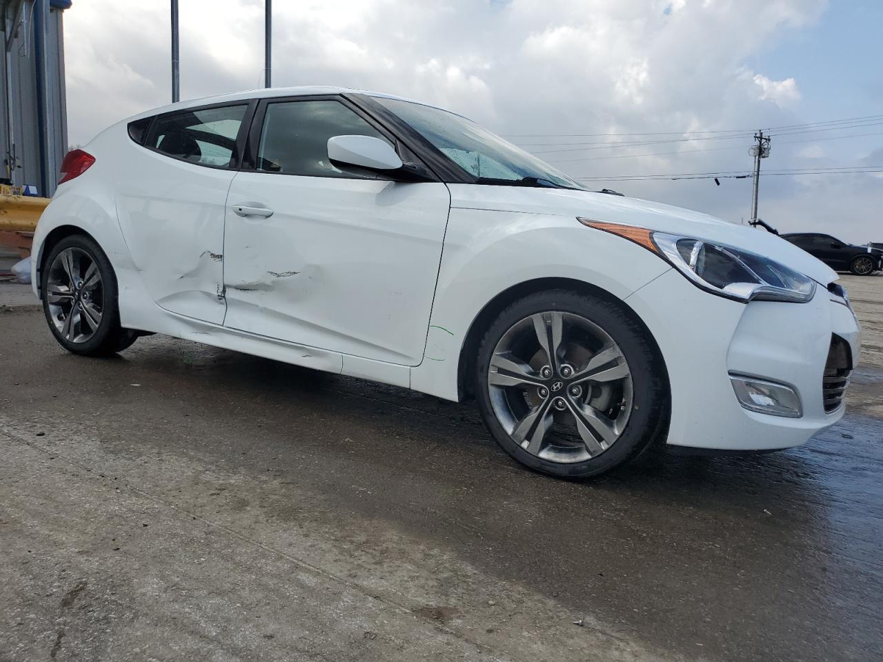 2017 Hyundai Veloster VIN KMHTC6AD7HU321140 Copart auction photo, side damage thumbnail 4