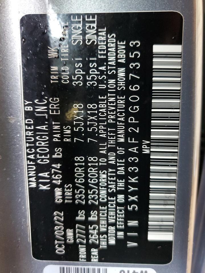 2023 KIA Sportage VIN 5XYK33AF2PG067353 Copart auction photo, front end damage thumbnail 16