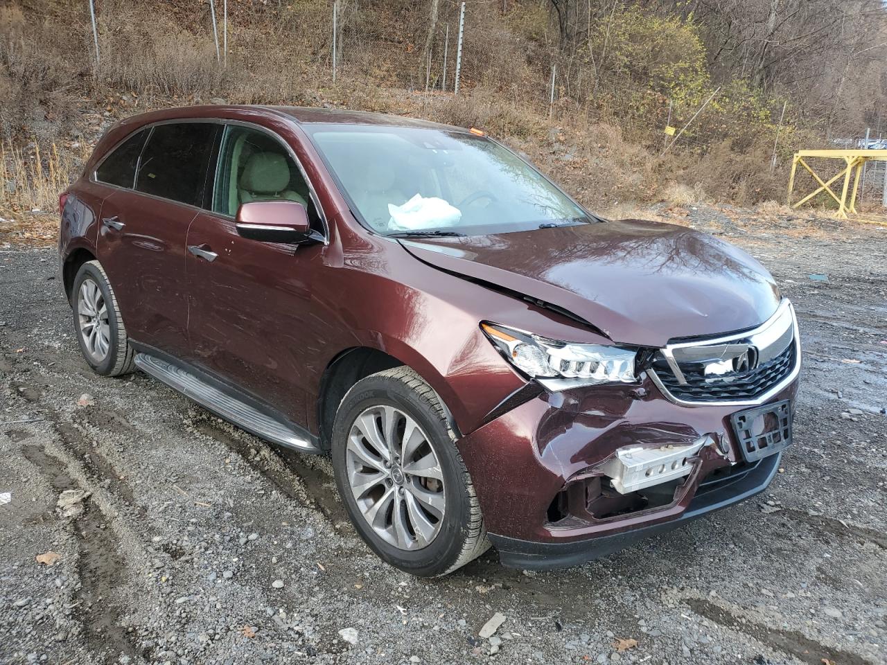 2014 Acura MDX VIN 5FRYD4H49EB040672 Copart auction photo, front end / minor dent/scratches damage thumbnail 4