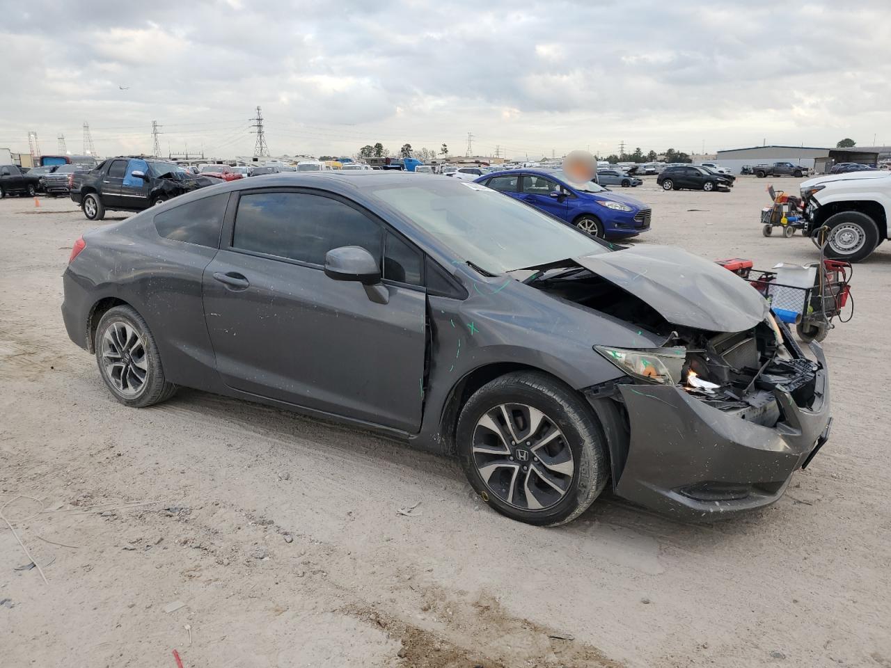 2013 Honda Civic VIN 2HGFG3B83DH532355 Copart auction photo, front end / side damage thumbnail 4
