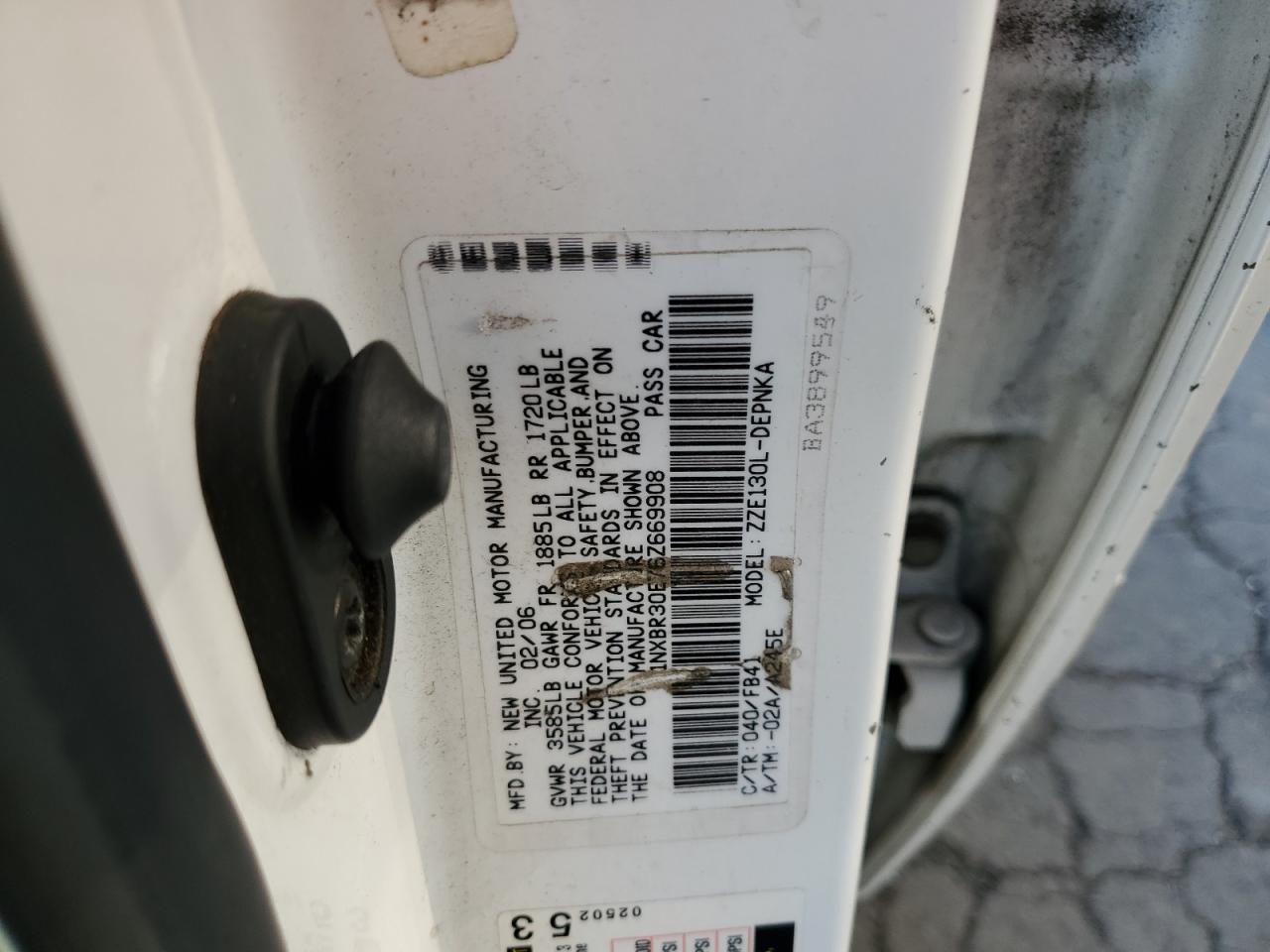 2006 Toyota Corolla VIN 1NXBR30E76Z669908 Copart auction photo, mechanical damage thumbnail 12