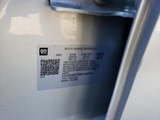 2022 Chevrolet Malibu VIN 1G1ZD5ST6NF140275 Copart auction photo, front end damage thumbnail 13