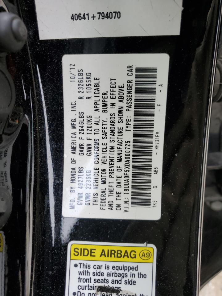 2013 Acura TL VIN 19UUA9F5XDA000725 Copart auction photo, side / front end damage thumbnail 15