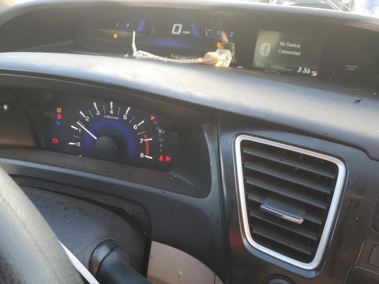 2013 Honda Civic VIN 19XFB2F55DE247630 Copart auction photo, front end / side damage thumbnail 9
