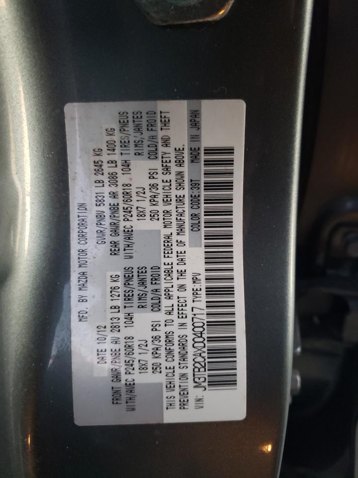 2013 Mazda CX-9 VIN JM3TB2CAXD0400717 Copart auction photo, front end / side damage thumbnail 13