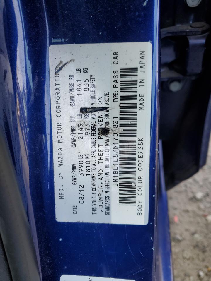 2013 Mazda 3 VIN JM1BL1L87D1708821 Copart auction photo, rear end damage thumbnail 14