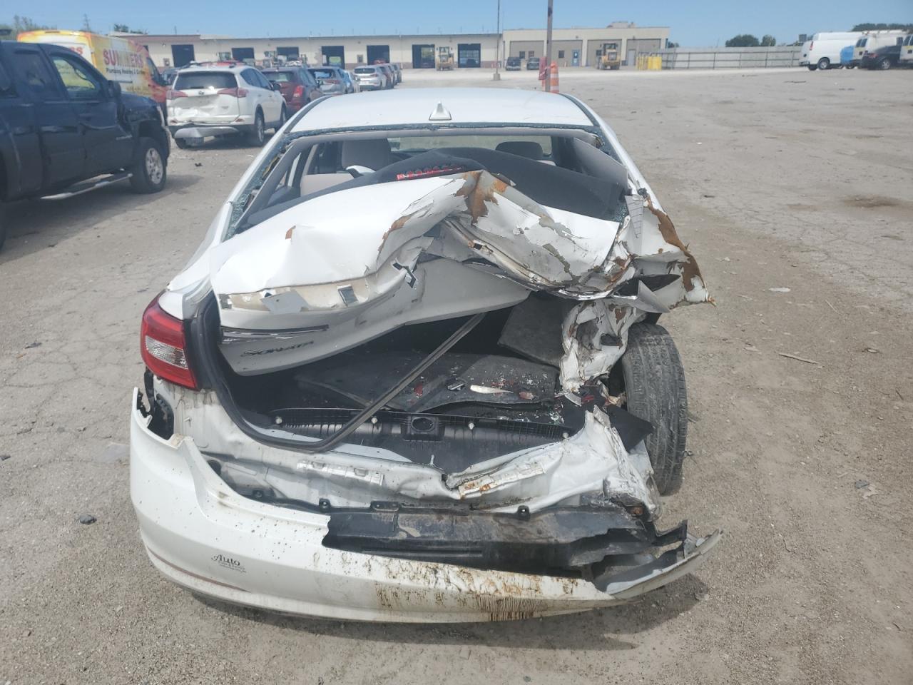 2015 Hyundai Sonata VIN 5NPE24AF9FH003307 Copart auction photo, rear end damage thumbnail 6