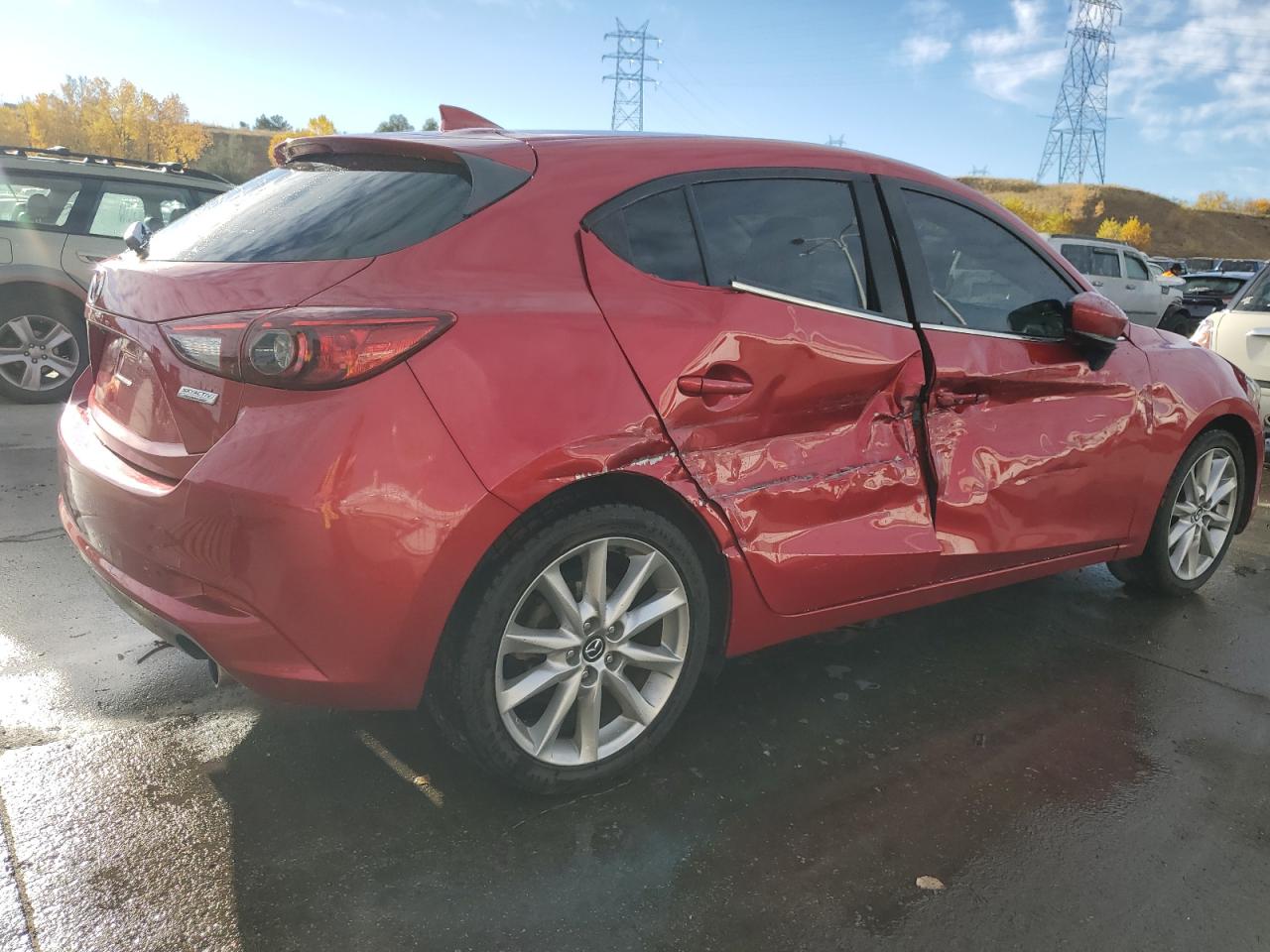 2017 Mazda 3 VIN JM1BN1M37H1126947 Copart auction photo, side / rear end damage thumbnail 3
